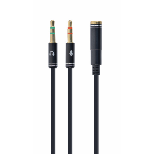 Gembird !Adapter audio stereo 3.5mm mini Jack/4PIN/ audio kabel 0,2 m 2 x 3.5mm Černá