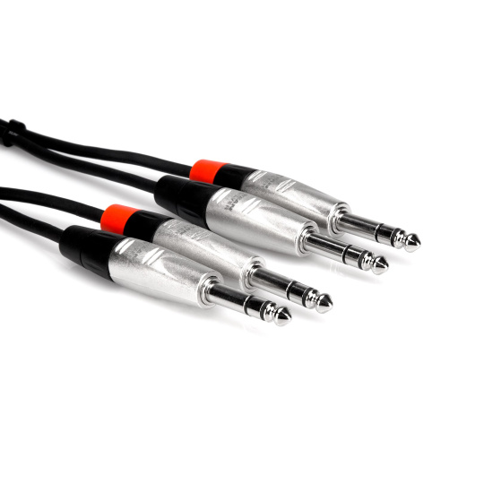 Hosa Technology HSS-005X2 audio kabel 1,5 m 2 x 6.35mm TRS Černá