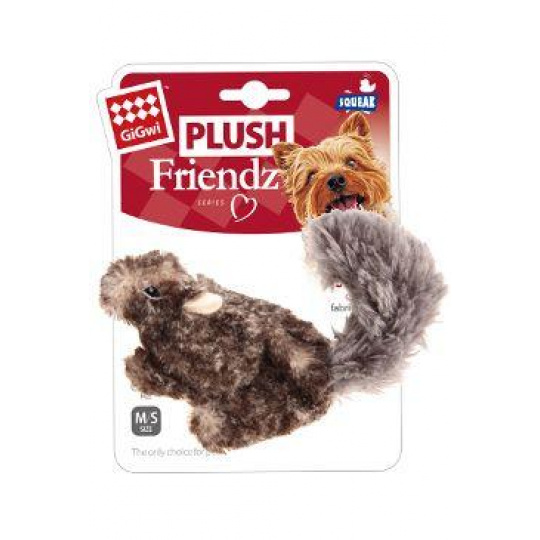 Hračka pes GiGwi Plush Friendz veverička sivá plyš
