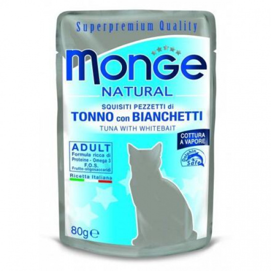 MONGE NATURAL kapsička tuniak v želé so sleďom pre mačky 80 g MONGE NATURAL kapsička tuniak v želé so sleďom pre mačky 80 g