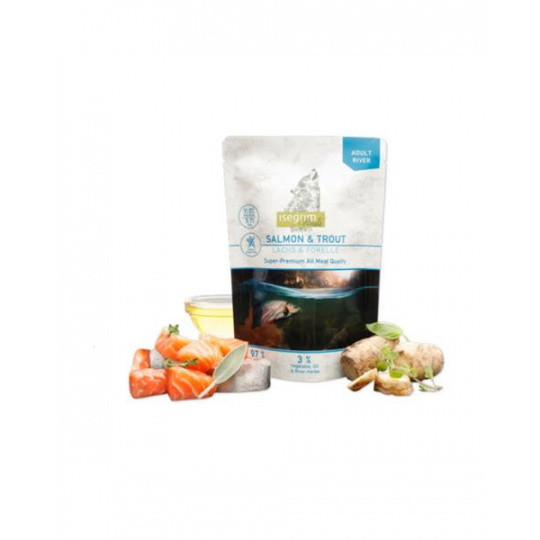 ISEGRIM dog Adult Isegrim Roots, Losos & Pstruh bal. 7 x 410 g kapsičky ISEGRIM dog Adult Isegrim Roots, Losos & Pstruh bal. 7 x 410 g kapsičky