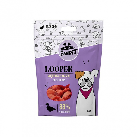 PAN. BANDIT LOOPER Kachní uzly - pochoutka pro psy - 80 g