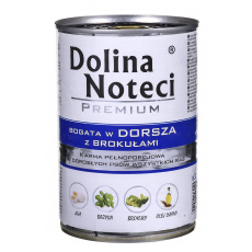 Dolina Noteci Premium treska bohatá na brokolici - vlhké krmivo pro psy - 400g