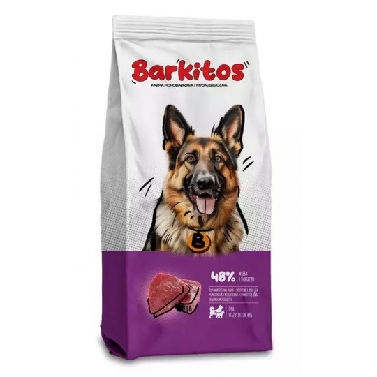 BARKITOS Beef with rice - suché krmivo pro psy - 18kg