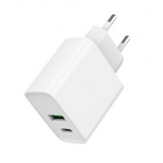 Gembird TA-UC-PDQC20-01-BK 2portový 20W Power Delivery Rychlá nabíječka USB typu C, bílý