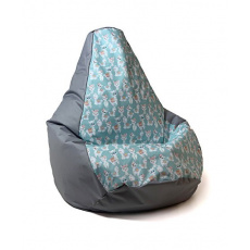 Sako taška pouffe Pear print grey-lama XXL 140 x 100 cm