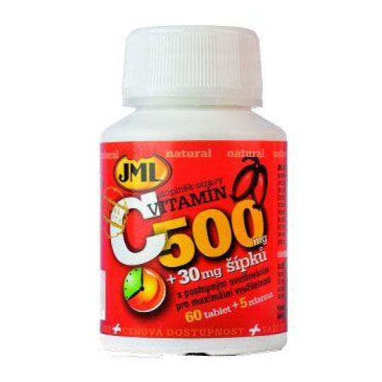 Vitamín C prírodný s šípkami JML 500mg 60+5tbl Vitamín C prírodný s šípkami JML 500mg 60+5tbl