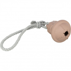 Vianočný zvonček na maškrty, na lane, o 12/36 cm, tvrdá guma/bavlna, staroružová Vianočný zvonček na maškrty, na lane, o 12/36 cm, tvrdá guma/bavlna, staroružová