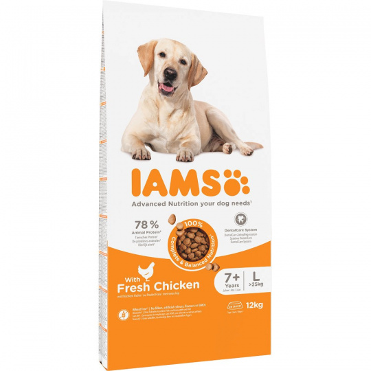 IAMS for Vitality Senior Large Breed Chicken - suché krmivo pro psy - 12 kg