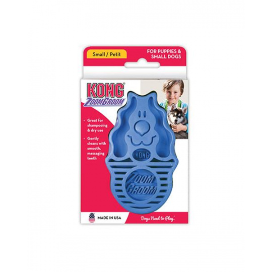 Hrebeň Kong gumový ZoomGroom modrý L - 11,5 × 7 × 2,5 cm Hrebeň Kong gumový ZoomGroom modrý L - 11,5 × 7 × 2,5 cm