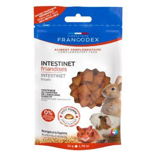 Francodex Pochúťka Intestinet pre hlod. a králiky 50g Francodex Pochúťka Intestinet pre hlod. a králiky 50g