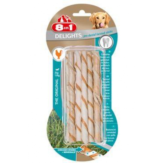 Pochúťka 8in1 Dental Delights Twisted Sticks 10ks Pochúťka 8in1 Dental Delights Twisted Sticks 10ks