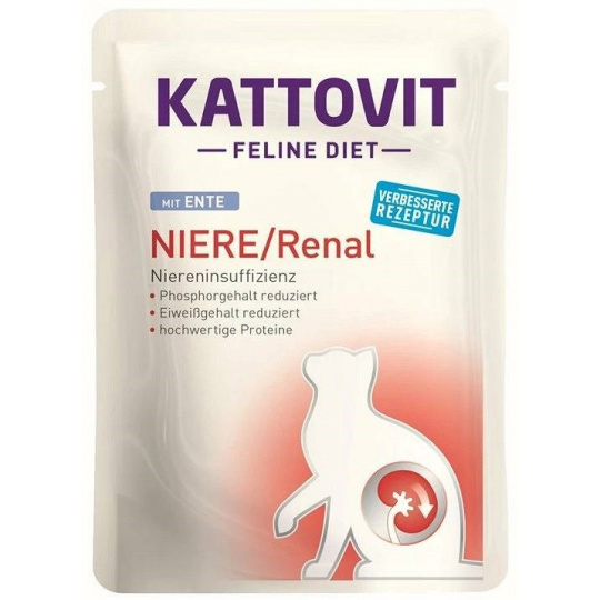 KATTOVIT Feline Diet Niere/Renal Duck - mokré krmivo pro kočky - 85g