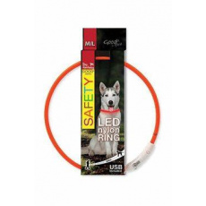 Obojok DOG FANTASY svetelný USB oranžový 65cm 1ks