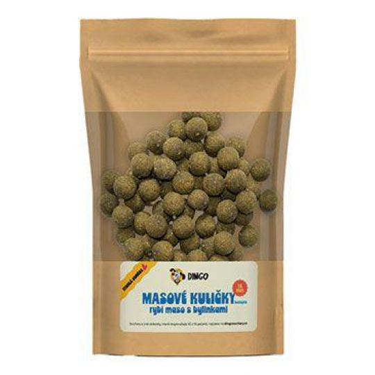 DINGO mäsové guľôčky rybie mäso s bylinkami 16mm/150g DINGO mäsové guľôčky rybie mäso s bylinkami 16mm/150g