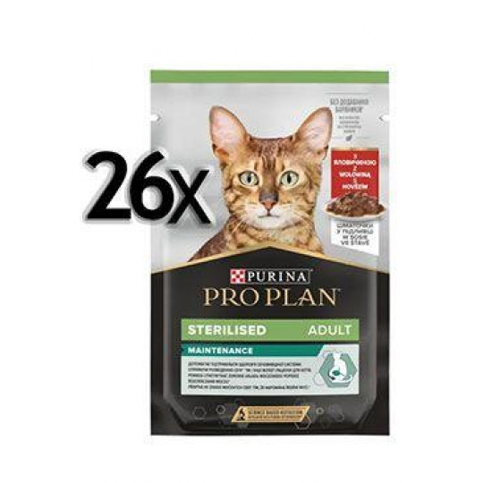 ProPlan MO Cat Adult sterilised hovädzie kapsička 26x85 g