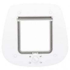 Priechodné dvierka pre mačku, 4-cestné, pre sklenené dvere, 27x26cm, biele Priechodné dvierka pre mačku, 4-cestné, pre sklenené dvere, 27x26cm, biele