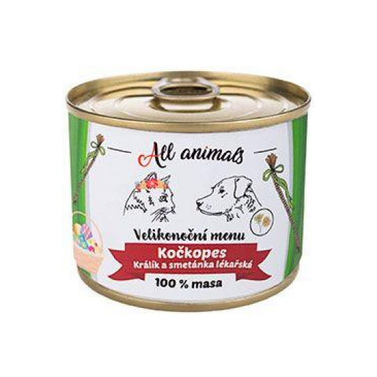 All Animals mačkopes konz. Veľkonočné sviatky.menu králik+sm.200g