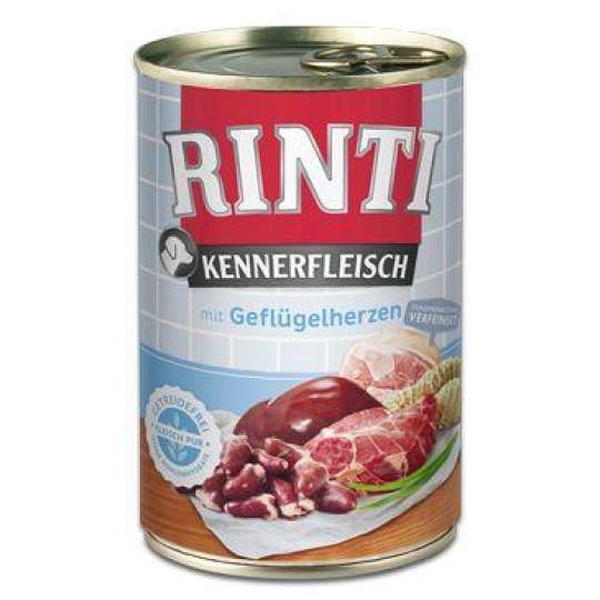 Rinti Dog Kennerfleisch konzerva hydinové srdiečka 400g Rinti Dog Kennerfleisch konzerva hydinové srdiečka 400g