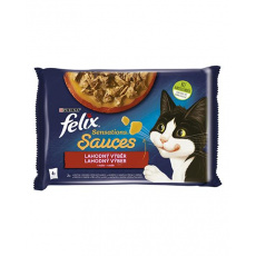 Nestlé FELIX Sensations cat Multipack morčacie&jahňacie kapsička 4x85 g