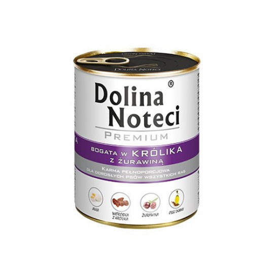 DOLINA NOTECI Premium Rich in rabbit with cranberries - Mokré krmivo pro psy - 800 g