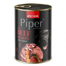 PIPER JUNIOR s hovädzím srdcom a mrkvou, konzerva pre šteniatka 400 g PIPER JUNIOR s hovädzím srdcom a mrkvou, konzerva pre šteniatka 400 g
