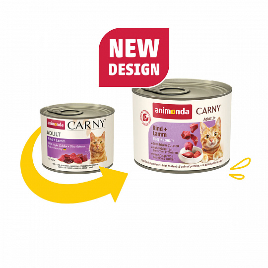 Animonda mačka CARNY konz. Adult hovädzie/jahňacie 200g