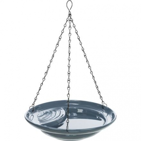 Vonkajšia závesná keramická kúpeľ pre vtáctvo, 550ml / 26 cm, modrá