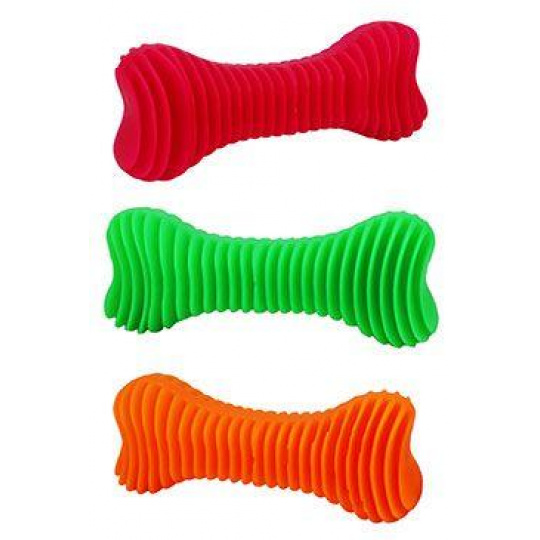 Hračka pes Kosť Dentálna rebrovaná plávajúca 12cm SP Hračka pes Kosť Dentálna rebrovaná plávajúca 12cm SP