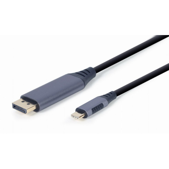 Gembird CC-USB3C-DPF-01-6 adaptér k video kabelům 1,8 m USB typu C DisplayPort Černá, Šedá