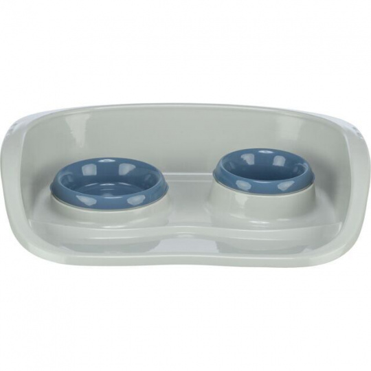 Plastový bar s 2 miskami (0,25 l/ 9cm a 0,3 l/11cm), 46x11x30 cm, sivá/rôzne Plastový bar s 2 miskami (0,25 l/ 9cm a 0,3 l/11cm), 46x11x30 cm, sivá/rôzne
