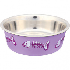 Nerezová miska pre mačky s farebnou potlačou 0,3 l/12 cm