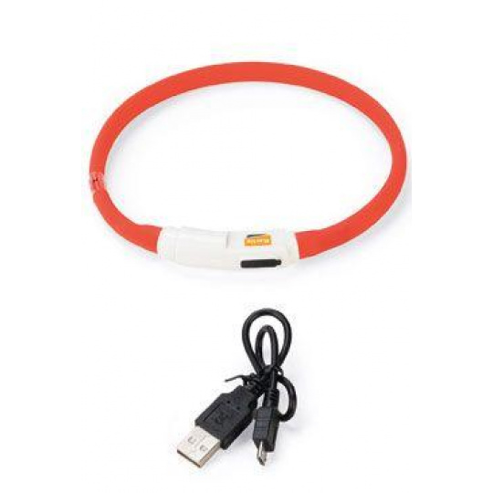 Obojok USB Visio Light LED nabíjací 35cm červený KAR Obojok USB Visio Light LED nabíjací 35cm červený KAR