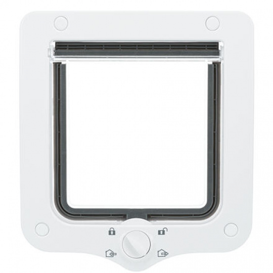 Priechodné dvierka pre mačku, 4-cestné, 20x22cm, biele