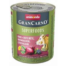 GRANCARNO Superfoods hovězí,čv.řepa,ostružiny,pampeliška 800 g pro psy