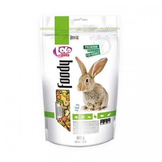 LOLO Foody kompletní krmivo pro králíky 600 g Doypack