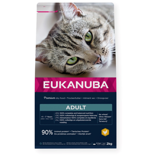 EUKANUBA Adult Chicken - suché krmivo pro kočky - 2kg