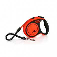 Flexi Xtreme S pásek 5 m, max. 20 kg, černá/oranžová
