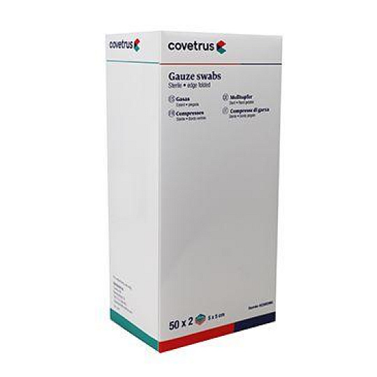Kompres gáza 5x5cm Sterilný 12v. 50x2ks CVET