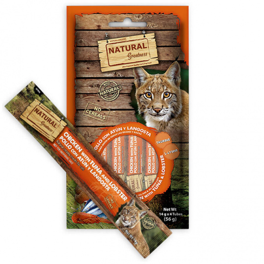 Natural Greatness Creamy IMUNITY, funkčný maškrta - kuracie, tuniak, homár, 4 x 14 g