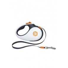 Vodítko samonavíjacie 15kg/5m čiernobielo/oranžová Kiwi