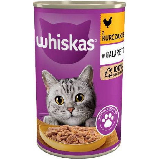 WHISKAS with chicken in jelly - mokré krmivo pro kočky - 400g