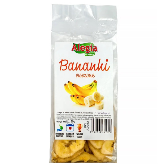 ALEGIA Dried bananas - lahůdka pro hlodavce a králíky - 60g