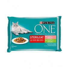 Nestlé PURINA ONE cat Multipack Sterilcat mini filety s morčacím a zelenými fazuľkami / s lososom a mrkvou v šťave 4x85g Nestlé PURINA ONE cat Multipack Sterilcat mini filety s morčacím a zelenými fazuľkami / s lososom a mrkvou v šťave 4x85g