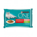 Nestlé PURINA ONE cat Multipack Sterilcat mini filety s morčacím a zelenými fazuľkami / s lososom a mrkvou v šťave 4x85g
