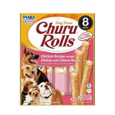 Churu Dog Rolls Chicken wraps Chicken&Salmon 8x12g Churu Dog Rolls Chicken wraps Chicken&Salmon 8x12g