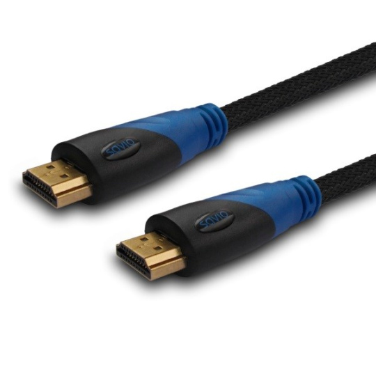 Savio CL-49 HDMI kabel 5 m HDMI Typ A (standardní) Černá, Modrá