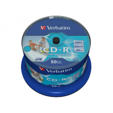Verbatim CD-R AZO Wide Inkjet Printable no ID 700 MB 50 ks.