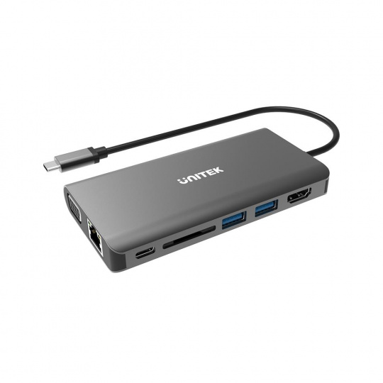 UNITEK D1019A dokovací stanice/replikátor portů USB 3.2 Gen 1 (3.1 Gen 1) Type-C Šedá