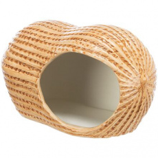 Keramický domček ARAŠID (škrečok/myš), 17 x 8 x 8 cm, béžová